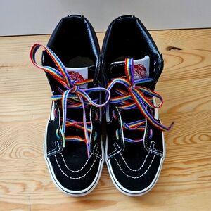 Vans Hi-top Black/white Sk-8 skateboard shoe size Womens 5, Men's 3.5